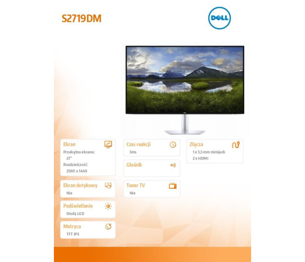 Dell 27'' S2719DM 210-AORM Srebrny - 1459112 - zdjęcie 4